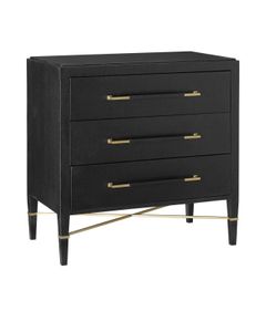 Verona Black Chest - drawer by Currey and Company