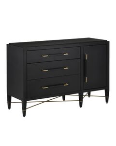 Verona Black Three-Drawer Chest - drawer by Currey and Company