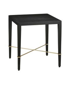 Verona Black End Table - Side table by Currey and Company