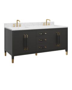 Verona 72" Black Vanity with Rectangular Undermount Sink - Washbasin cabinet by Currey and Company