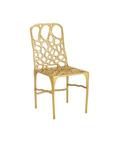 Honeycomb Gold Side Chair - Armchair by Currey and Company