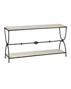Agora White Travertine Console Table - Console by Currey and Company