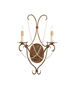 Crystal Lights Gold Wall Sconce - Wall lamp by Currey and Company