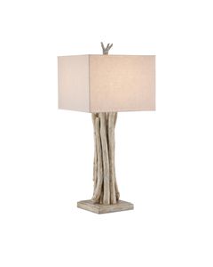 Driftwood Whitewash Table Lamp - Table lamp by Currey and Company