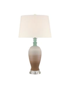 Happy 80's Brown & Pale Blue Table Lamp - Table lamp by Currey and Company