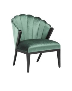 Janelle Black Chair, Velluto Viridian - Armchair by Currey and Company
