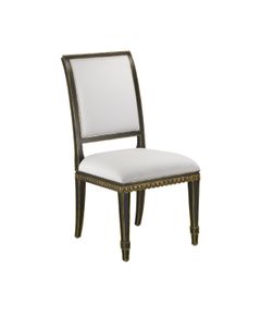 Ines Black Chair, Muslin - Chair by Currey and Company