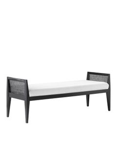 Teagan Black Bench, Muslin - Bench by Currey and Company