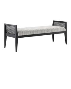 Teagan Black Bench, Attel Ivory - Bench by Currey and Company