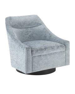 Pryce Black Swivel Chair, Buzzword Cerulean - Armchair by Currey and Company