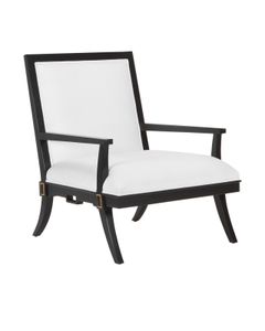 Scarlett Black Armchair, Muslin - Armchair by Currey and Company