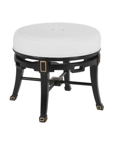 Scarlett Black Ottoman, Muslin - Pouf by Currey and Company