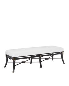 Scarlett Black Bench, Muslin - Bench by Currey and Company