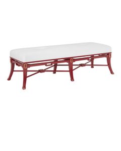 Scarlett Red Bench, Muslin - Bench by Currey and Company