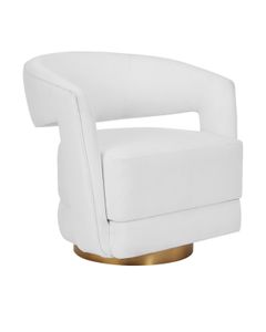 Maren Swivel Armchair, Muslin - Armchair by Currey and Company