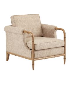 Merle Walnut Armchair, Finn Safari - Armchair by Currey and Company