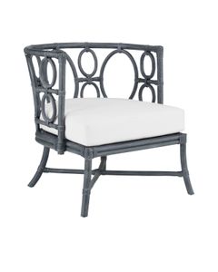 Tegal Navy Chair, Muslin - Armchair by Currey and Company