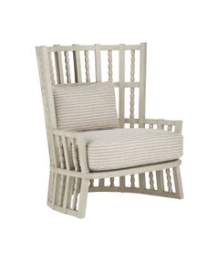 Norene Gray Wing Chair, Demetria Parchment - Armchair by Currey and Company