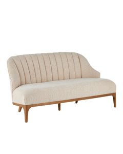 Inga Settee, Crhom Nona Oatmeal - Armchair by Currey and Company