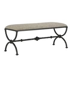 Agora Bronze Bench, Calcutta Peppercorn - Bench by Currey and Company
