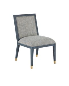 Santos Vintage Navy Side Chair, Barrett Dusk - Armchair by Currey and Company