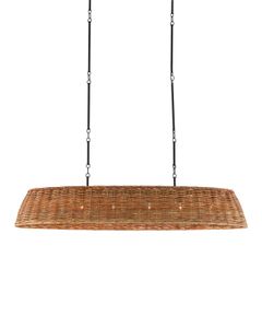 Basket Natural Oval Chandelier - Ceiling lamp by Currey and Company