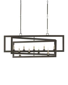 Middleton Rectangular Bronze Chandelier - Ceiling lamp by Currey and Company