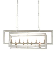 Middleton Rectangular Silver Chandelier - Ceiling lamp by Currey and Company