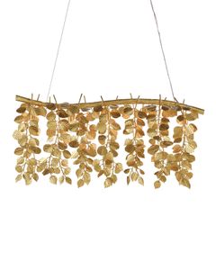 Golden Eucalyptus Rectangular Chandelier - Ceiling lamp by Currey and Company