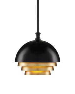 Salviati Medium Black & Gold Pendant - Ceiling lamp by Currey and Company