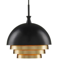 Salviati Large Black & Gold Pendant - Ceiling lamp by Currey and Company