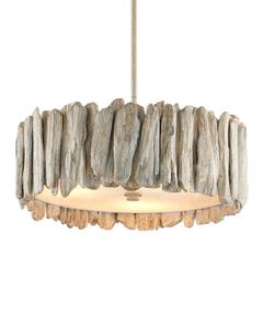 Driftwood Whitewash Semi-Flush Mount - Ceiling lamp by Currey and Company