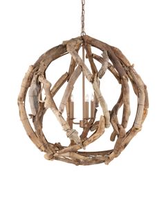 Driftwood Orb Chandelier - Ceiling lamp by Currey and Company