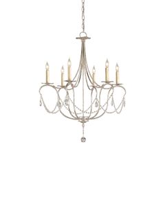 Crystal Lights Small Silver Chandelier - Ceiling lamp by Currey and Company