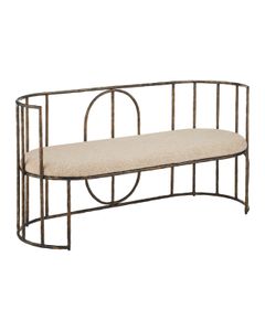 Euclid Bench, Boucle Seashell - Bench by Currey and Company
