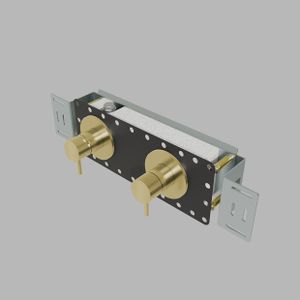Built-in part three-way shower w/ thermostat - PVD brass - Shower by d line