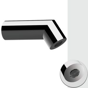L-shaped wall shower head, diameter 5 cm, with rain anti-limescale aerator, mirror polished stainless steel. - Tap by Daniel Rubinetterie