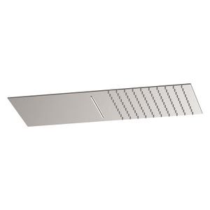 Ultra slim stainless steel mirror polished wall shower head, 2 jets, normal and waterfall. - Tap by Daniel Rubinetterie