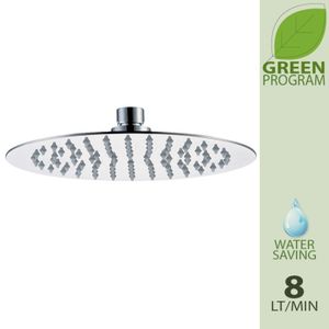 Ultra slim stainless steel mirror polished shower head, diameter 25cm, 8 liters /minute flow limiter. - Tap by Daniel Rubinetterie