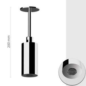 Shower head, diameter 5cm x 10cm, ceiling arm 10cm with plate, aerator with rain jet, mirror polished stainless steel. - Tap by Daniel Rubinetterie