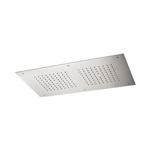 Ceiling stainless steel mirror polished shower head with antilimestone system 70x40 cm, with 2 rain jet workstations - Tap by Daniel Rubinetterie