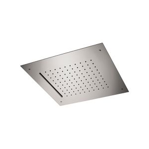 Ceiling stainless steel mirror polished shower head with antilimestone system, 43x43 cm, 2 functions: rain and waterfall jets - Tap by Daniel Rubinetterie