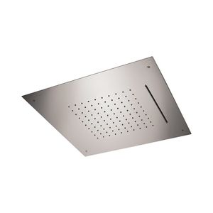 Ceiling stainless steel mirror polished shower head with antilimestone system, 50x50 cm, 2 functions: rain and waterfall jets. - Tap by Daniel Rubinetterie