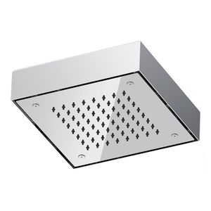 Square ceiling showerhead with rain jet, 20X20cm, height 5cm, mirror polished stainless steel. - Tap by Daniel Rubinetterie