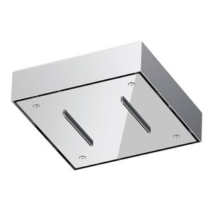 Square ceiling showerhead with waterfall jets, 20x20cm, height 5cm, mirror polished stainless steel. - Tap by Daniel Rubinetterie