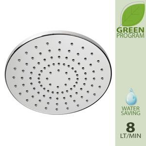 C.p. ABS Minimal shower head, rain jet, Ø 20 cm, with anti-limestone silicon jets, 8 liters/minute flow limiter. - Tap by Daniel Rubinetterie
