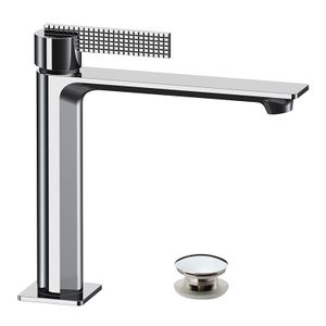 Single-lever basin mixer, model medium height, with universal pop-up waste. - Tap by Daniel Rubinetterie