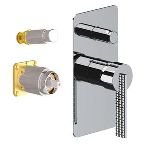 Built-in bath/shower single-lever mixer, Ambition series, with diverter, to be combined with the built-in box art. DANBOX. mm Ø 35 cartridge. - Tap by Daniel Rubinetterie