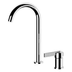 Two-hole single-lever washbasin mixer, with spout L. Waste not included. - Tap by Daniel Rubinetterie