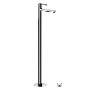 Single-lever mixer floor mounting, click-clack waste with overflow. - Tap by Daniel Rubinetterie